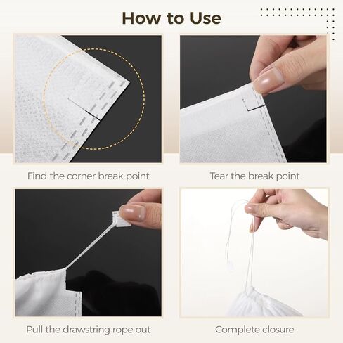 JUSTDOLIFE 200 Pcs Shoe Bags for Storage, Dustproof Drawstring Shoe Storage Bags, Breathable Non-Woven Shoe Covers, Portable Shoe Pouches, Travel Storage Organizers for Purse, Boots 12.1×14.4in in Saudi Arabia