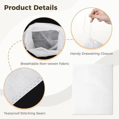 JUSTDOLIFE 200 Pcs Shoe Bags for Storage, Dustproof Drawstring Shoe Storage Bags, Breathable Non-Woven Shoe Covers, Portable Shoe Pouches, Travel Storage Organizers for Purse, Boots 12.1×14.4in in Saudi Arabia