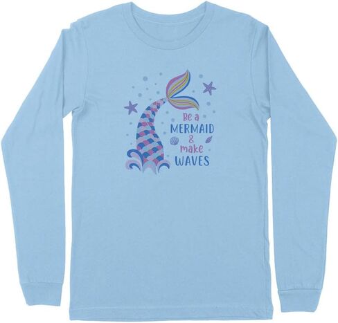 Be a Mermaid and Make Waves Kids Long Sleeve T-Shirt Youth in Kuwait