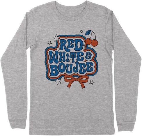 Red White and Boujee Kids Long Sleeve T-Shirt Youth in Saudi Arabia