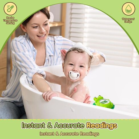 b&h Baby Bath Thermometer, Digital Toddler Thermometer for Bathtub and Room, High and Low Temperature Alarm, Reliable Temperature Readings, Timer and Clock, Floats in Water, Shark in Kuwait