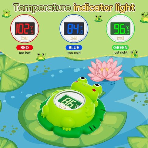 b&h Baby Bath Thermometer, Digital Toddler Thermometer for Bathtub and Room, High and Low Temperature Alarm, Reliable Temperature Readings, Timer and Clock, Floats in Water, Shark in Kuwait