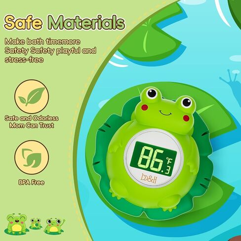 b&h Baby Bath Thermometer, Digital Toddler Thermometer for Bathtub and Room, High and Low Temperature Alarm, Reliable Temperature Readings, Timer and Clock, Floats in Water, Shark in Kuwait