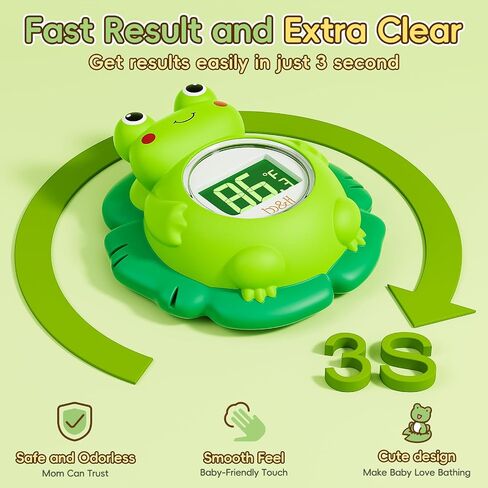 b&h Baby Bath Thermometer, Digital Toddler Thermometer for Bathtub and Room, High and Low Temperature Alarm, Reliable Temperature Readings, Timer and Clock, Floats in Water, Shark in Kuwait