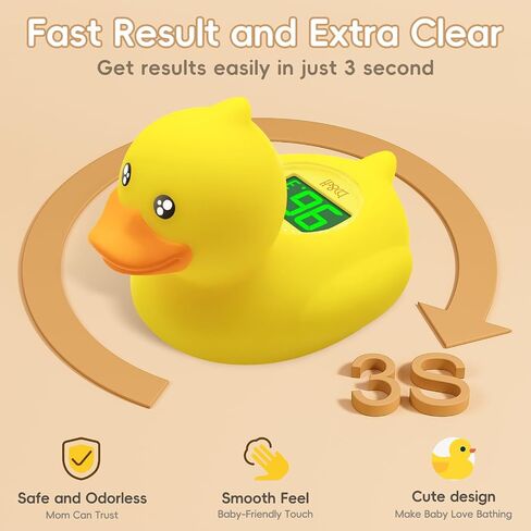 b&h Baby Bath Thermometer, Digital Toddler Thermometer for Bathtub and Room, High and Low Temperature Alarm, Reliable Temperature Readings, Timer and Clock, Floats in Water, Shark in Kuwait