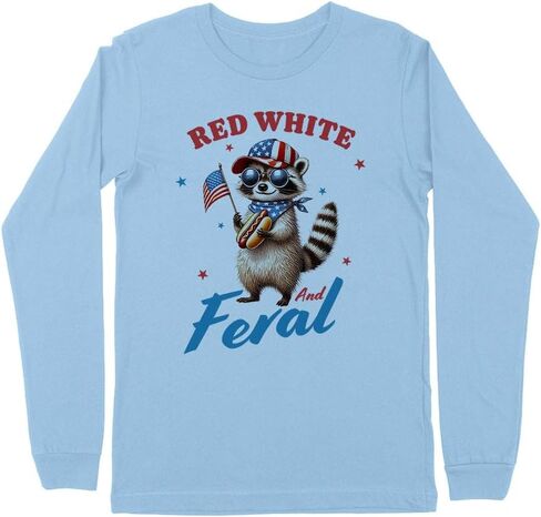 Red White and Feral Kids Long Sleeve T-Shirt Youth in Kuwait
