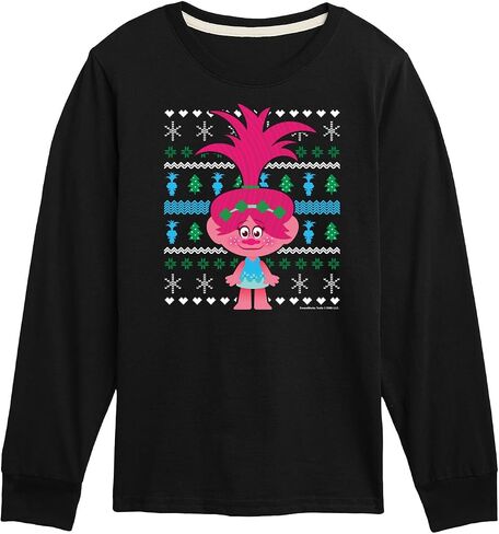HYBRID APPAREL Trolls - Poppy Blue Green Ugly Sweater - Toddler & Youth Long Sleeve Graphic T-Shirt in Saudi Arabia