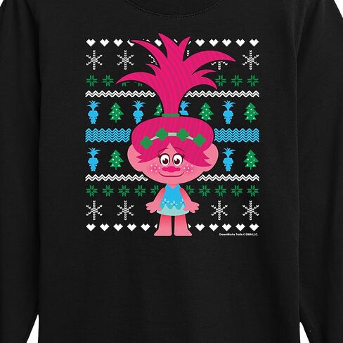 HYBRID APPAREL Trolls - Poppy Blue Green Ugly Sweater - Toddler & Youth Long Sleeve Graphic T-Shirt in Saudi Arabia