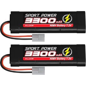 Hilldow 7.2V NiMH RC بطارية 6S 65C 3600mAh RC بطاريات قابلة للشحن مع قابس تاميا لنماذج RC طائرة هليكوبتر UAV التحكم عن بعد كوادكوبتر بدون طيار FPV (2 حزم) in Kuwait
