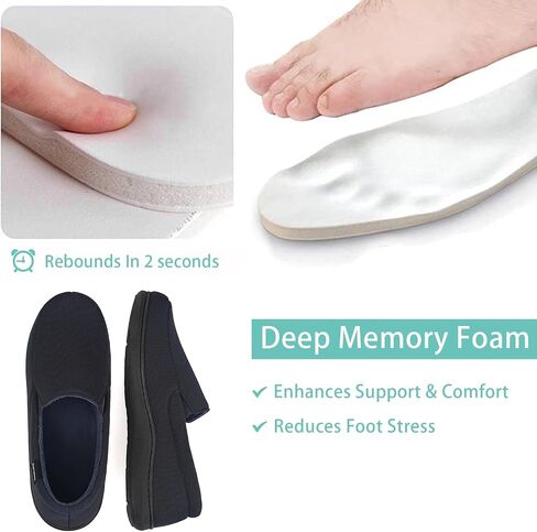 Men's Minimalist Memory Foam Slippers for Indoor/Outdoor, Breathable Knit House Shoes with Nonslip Rubber Sole in Kuwait