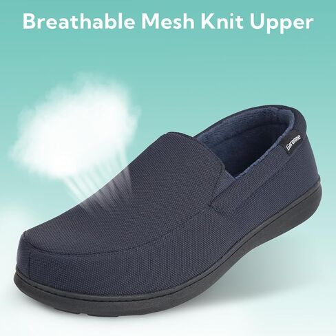 Men's Minimalist Memory Foam Slippers for Indoor/Outdoor, Breathable Knit House Shoes with Nonslip Rubber Sole in Kuwait