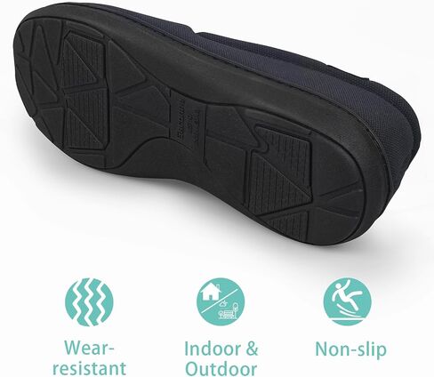 Men's Minimalist Memory Foam Slippers for Indoor/Outdoor, Breathable Knit House Shoes with Nonslip Rubber Sole in Kuwait