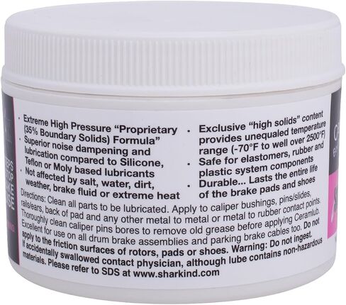 Shark Industries PN-90895 Ceramlub 2800 Extreme Pressure Anti-Squeak, Anti-Seize OEM Brake Parts Lubricant (1 Jar of Brake Lube and 1 Brush) in Saudi Arabia