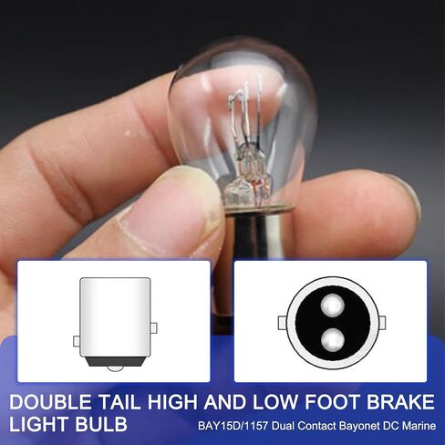 Pack-10 Car 1157 Brake Halogen Bulb, P21/5W S25 BAY15D Waterproof Shockproof Long Life Bulb Replacement Parts, High and Low Foot Double Filament Super Bright Bulb, Universal for Cars (White) in Saudi Arabia