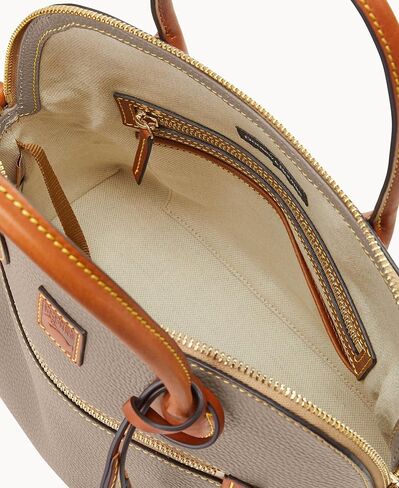 أكياس Dooney & Bourke Satchel للنساء ، حقيبة يد مقببة من جلد الحبوب مع حزام حقيبة Crossbody اختياري in Kuwait