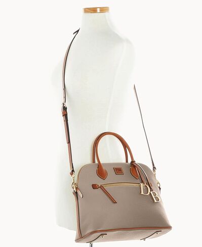 أكياس Dooney & Bourke Satchel للنساء ، حقيبة يد مقببة من جلد الحبوب مع حزام حقيبة Crossbody اختياري in Kuwait