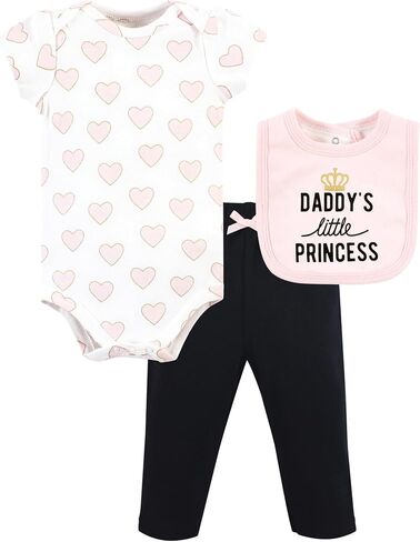 Hudson Baby Unisex Baby Cotton Bodysuit, Pant and Bib Set, Construction Work, Newborn in Kuwait