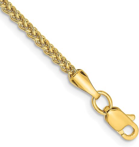 IceCarats 14K Solid Yellow Gold 2mm Spiga Wheat Link Chain Anklet Summer Beach Foot Ankle Bracelet 10 inch in Saudi Arabia