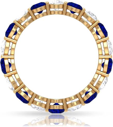 Certified Lab Grown Blue Sapphire Eternity Band, AAAA Quality, Sapphire Moissanite Wedding Ring (Ideal for Gift) in Saudi Arabia