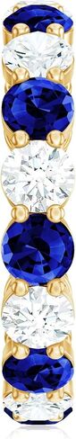 Certified Lab Grown Blue Sapphire Eternity Band, AAAA Quality, Sapphire Moissanite Wedding Ring (Ideal for Gift) in Saudi Arabia