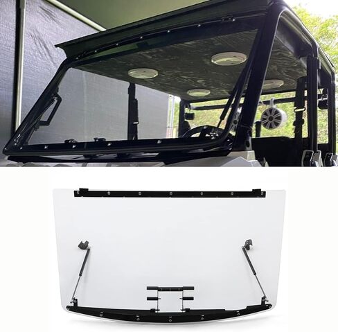 Kuafu 3-in-1 Flip Windshield متوافق مع 2013+ Polaris Ranger XP 900 1000 Crew Diesel Gas Spring-Clear in Saudi Arabia
