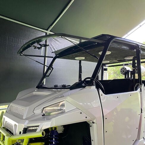 Kuafu 3-in-1 Flip Windshield متوافق مع 2013+ Polaris Ranger XP 900 1000 Crew Diesel Gas Spring-Clear in Saudi Arabia