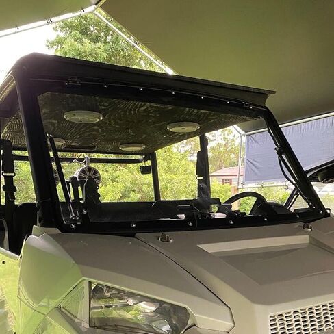 Kuafu 3-in-1 Flip Windshield متوافق مع 2013+ Polaris Ranger XP 900 1000 Crew Diesel Gas Spring-Clear in Saudi Arabia