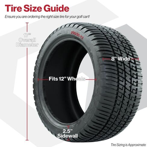 GTW Fusion 18 inch Golf Cart Street Tire | 205/50-10 | No Lift Required | Universal Fitment with 10 inch Wheels in Saudi Arabia