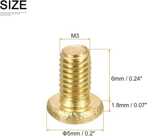M3x25mm(DXL) Brass Phillips Machine Screws - 60Pack - Good for Machinery Industry - Pan Head Fastening Screw - Brass Tone in Saudi Arabia
