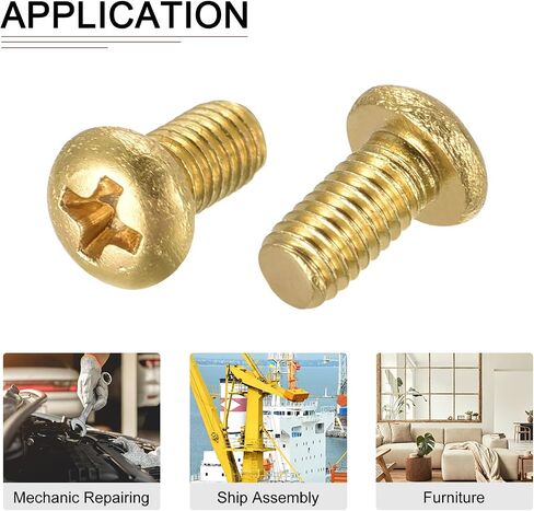 M3x25mm(DXL) Brass Phillips Machine Screws - 60Pack - Good for Machinery Industry - Pan Head Fastening Screw - Brass Tone in Saudi Arabia