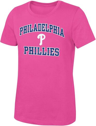 تي شيرت MLB Girls 7-16 Team Classic Heart & Soul Pink Graphic Team in Saudi Arabia
