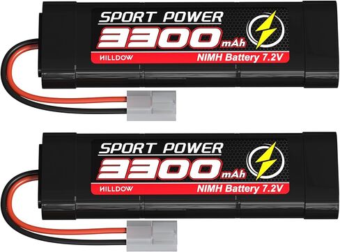 Hilldow 7.2V NiMH RC بطارية 6S 65C 3600mAh RC بطاريات قابلة للشحن مع قابس تاميا لنماذج RC طائرة هليكوبتر UAV التحكم عن بعد كوادكوبتر بدون طيار FPV (2 حزم) in Kuwait