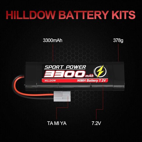 Hilldow 7.2V NiMH RC بطارية 6S 65C 3600mAh RC بطاريات قابلة للشحن مع قابس تاميا لنماذج RC طائرة هليكوبتر UAV التحكم عن بعد كوادكوبتر بدون طيار FPV (2 حزم) in Kuwait