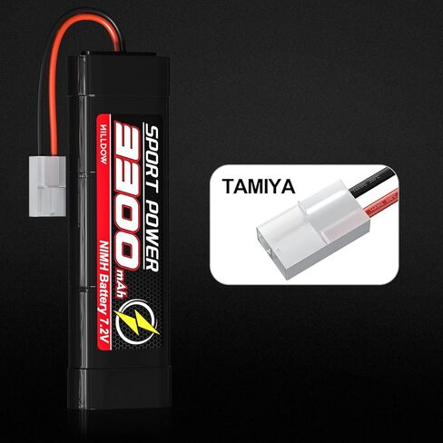 Hilldow 7.2V NiMH RC بطارية 6S 65C 3600mAh RC بطاريات قابلة للشحن مع قابس تاميا لنماذج RC طائرة هليكوبتر UAV التحكم عن بعد كوادكوبتر بدون طيار FPV (2 حزم) in Kuwait