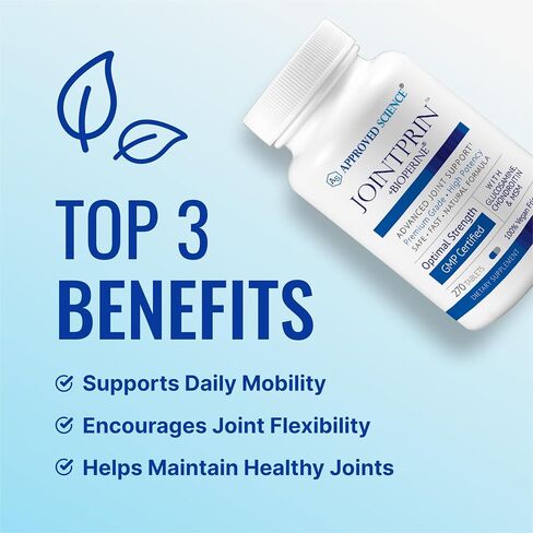 Jointprin العلمي المعتمد - الجلوكوزامين، MSM، الكوندرويتين، الكركم، Boswellia، BioPerine - 540 قرصًا - كمية تكفي لمدة 6 أشهر in Kuwait