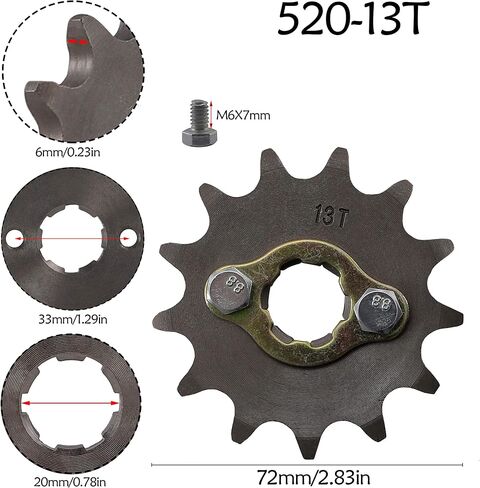 520 20mm 13T Chain Front Sprocket Cog for 125cc-250cc Dirt Pit Bike ATV Go Kart (13T) in Saudi Arabia