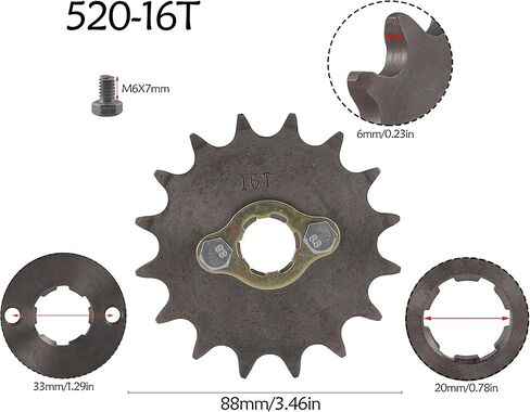 520 20mm 13T Chain Front Sprocket Cog for 125cc-250cc Dirt Pit Bike ATV Go Kart (13T) in Saudi Arabia