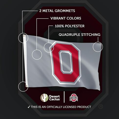 Desert Cactus Ohio State University Flag Buckeyes OSU Flag Banners 100% Polyester Indoor Outdoor 3x5 feet Flags (Style 3) in Saudi Arabia
