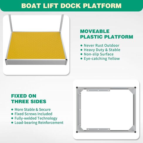 Boat Boarding Platform with Handrail, Foldable Dock Boarding Platform with Handle(500LBs Capacity,Silver) in Saudi Arabia