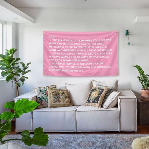 Funny Jersey Shore Letter Tapestry 3 × 5 أقدام نسيج داخلي وخارجي مع الحكماء النحاسيين الفتيان والبنات ، مهاجع جامعية ، غرف نوم ، غرف معيشة ، شرفات ، زينة للحفلات in Saudi Arabia