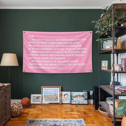 Funny Jersey Shore Letter Tapestry 3 × 5 أقدام نسيج داخلي وخارجي مع الحكماء النحاسيين الفتيان والبنات ، مهاجع جامعية ، غرف نوم ، غرف معيشة ، شرفات ، زينة للحفلات in Saudi Arabia