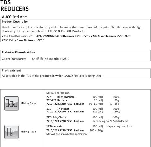 LAUCO Extra Slow Urethane Grade Reducer (7250), 1 Gallon, > 95°F - for Automotive Paint and Industrial Paint Use - High Performance Automotive Grade (Extra Slow - One Gallon) in Saudi Arabia