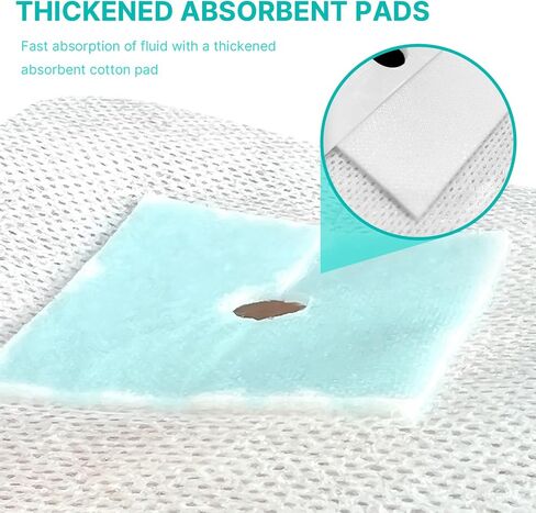 Split Drain Adhesive Bandages 4" x 4" Pre-Cut for Feeding Tubes, Dialysis Catheters & Drains - Soft Non-Stick Pad - Individually Wrapped 20 Pack Wound Dressing Pads in Saudi Arabia