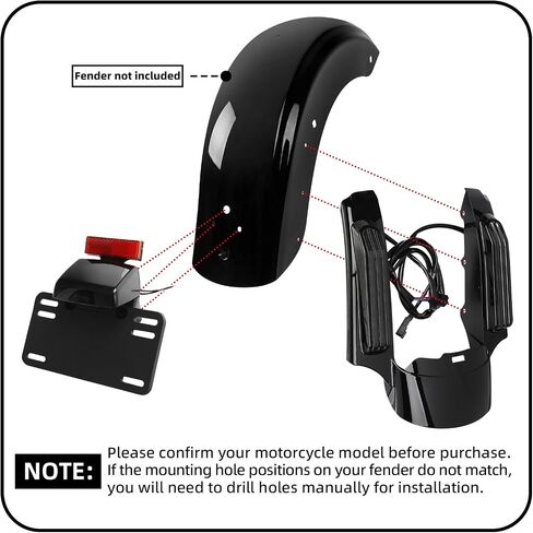 TCMT LED BRAKE RUNCH RUND LIGHTS LIGHT FENDER FANDER FITS for Harley Touring Road Road Road Glide Glide Electra Glide Ultra Limited 2014-2023 in Kuwait