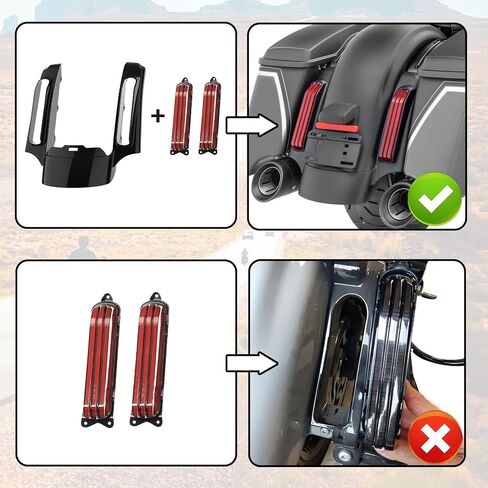 TCMT LED BRAKE RUNCH RUND LIGHTS LIGHT FENDER FANDER FITS for Harley Touring Road Road Road Glide Glide Electra Glide Ultra Limited 2014-2023 in Kuwait
