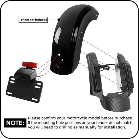 TCMT LED BRAKE RUNCH RUND LIGHTS LIGHT FENDER FANDER FITS for Harley Touring Road Road Road Glide Glide Electra Glide Ultra Limited 2014-2023 in Kuwait
