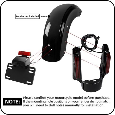 TCMT LED BRAKE RUNCH RUND LIGHTS LIGHT FENDER FANDER FITS for Harley Touring Road Road Road Glide Glide Electra Glide Ultra Limited 2014-2023 in Saudi Arabia