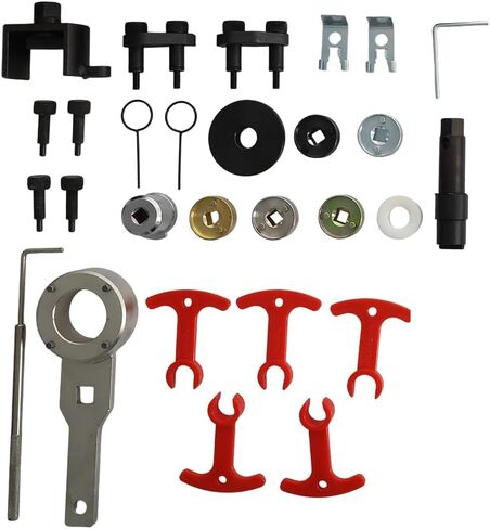 مجموعة سلسلة التوقيت مع أدوات مع أداة VW Jetta Passat Golf Beetle Polo Audi A1 A3 A4 A6 A7 Q5 TT EA888 GEN 3 1.8L 2.0L 2014-2018 TFSI/TSI 06K115225L 06H105209AT T10355 06K109158AA in Saudi Arabia