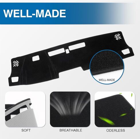 KUST Car Dash Cover for Chevy Chevrolet Colorado 2023-2025 2026 Non-Slip Polyester Center Console Dashboard Cover Interior Accessories for Colorado Custom Fit Dash Mat Sunshade No Glare Black in Saudi Arabia
