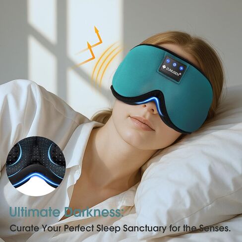 ZUMUSEN Bluetooth Sleep Headphones, 3D Wireless Music Eye Mask with Ultra-Thin Stereo Speakers, Adjustable Sleep Mask for Side Sleepers, Perfect for Travel, Meditation, Relaxation in Saudi Arabia